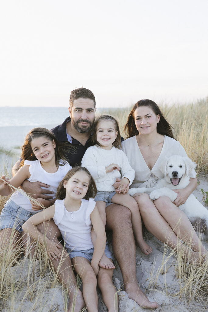 Family including their puppy during a relaxed family photography session in Perth
